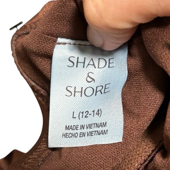 SHADE & SHORE - NWT - SIZE 12/14 - RICH BROWN - STYLE: THE HIGH LEG CHEEKY B5 - Picture 7 of 10